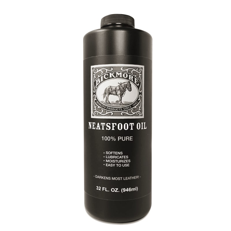 Bickmore pure neatsfoot oil 16 oz, rendered from cattle shin and foot bones, no petroleum blend
