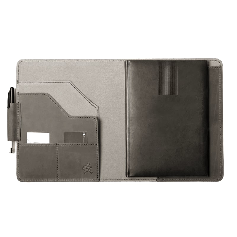 Hide & Drink full-grain leather Leuchtturm A5 notebook cover in bourbon brown with hand-stitched edges