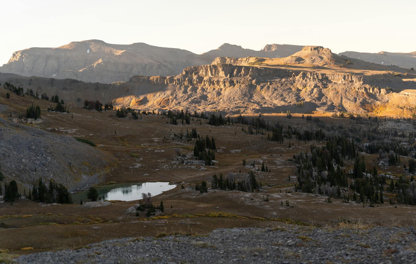 High plains landscape at evening light, Wyoming.